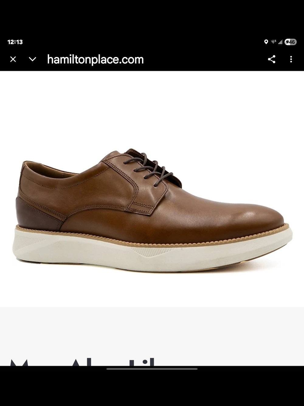 Flag LTD CAMERON Men's Brown Leather Oxfords with Contrast Cream Sole Size 12